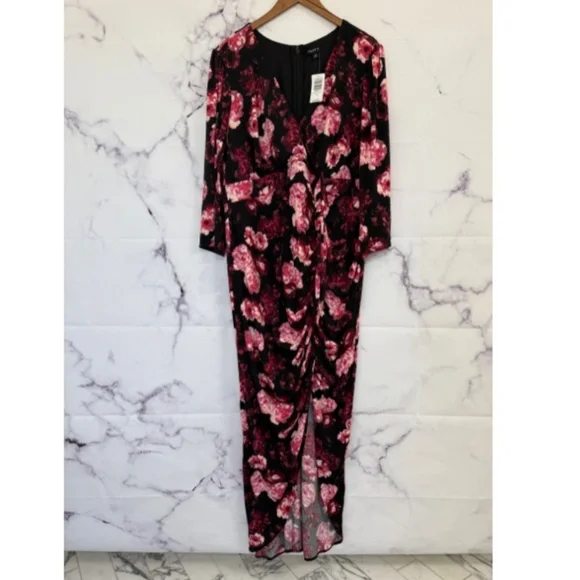 TORRID Maxi Studio Knit Hi-Low Dress Multi Floral Size 20 - Picture 6 of 16